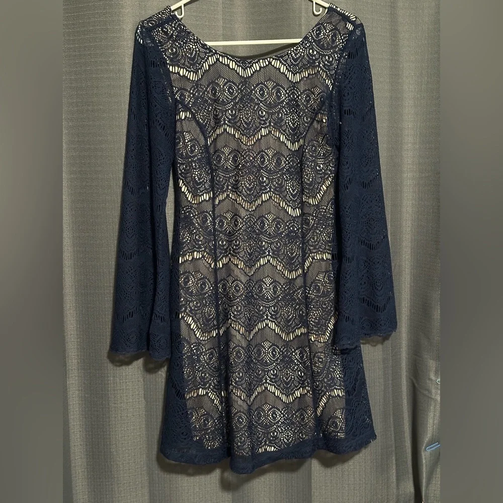 xhilaration lace dress Xhilaration Navy Lace Dress
